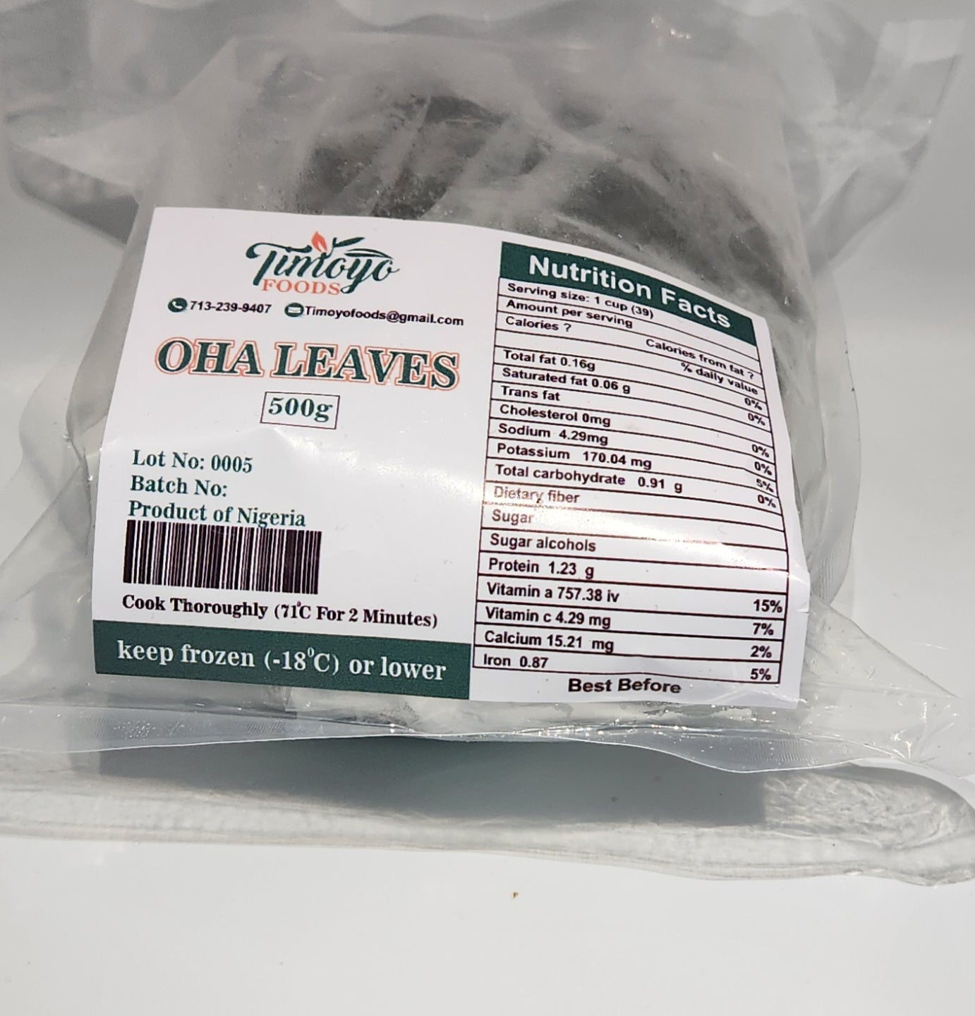 Frozen Oha Leaves